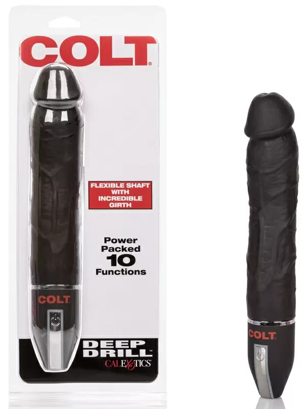 Реалистичный анальный вибромассажёр Calexotics Colt Deep Drill – черный
