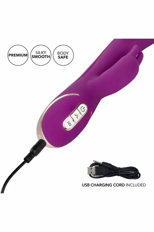 Изогнутый вибратор-кролик Jack Rabbit Signature Thumping, 22,8 см, 7 режимов, силикон, фиолетовый