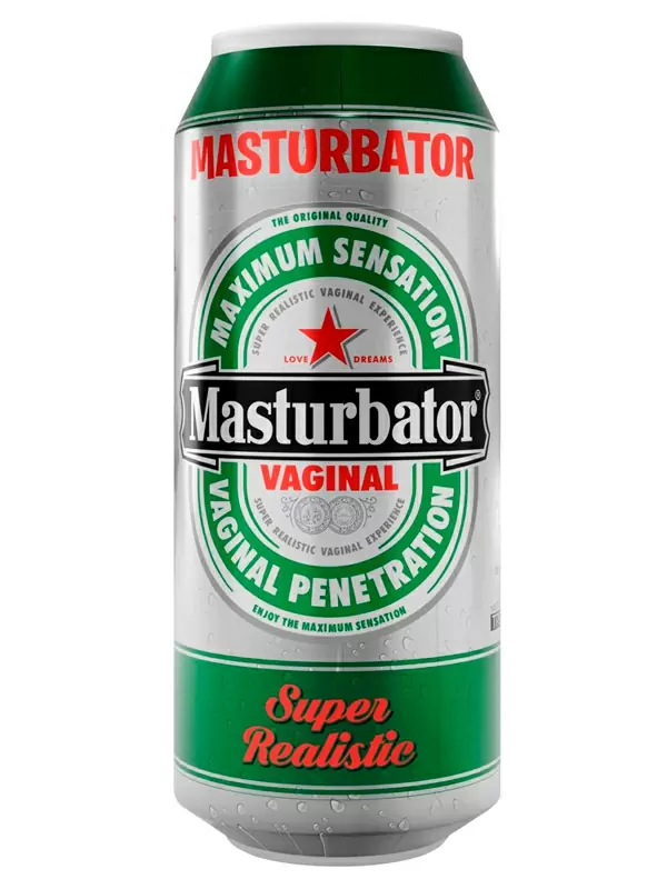 Реалистичный мастурбатор Alive Heineken Vagina II, 16 см, ТПЕ, в форме банки пива