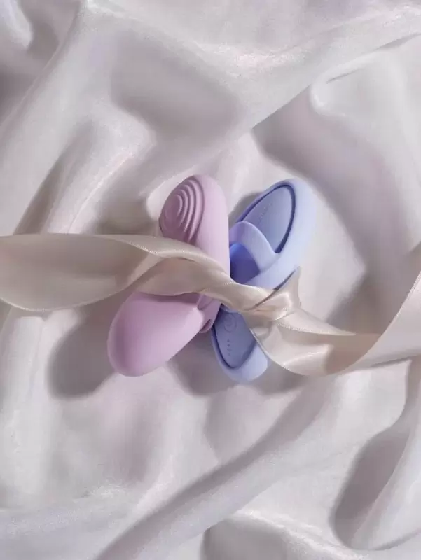 Мини-вибратор на пальцы Svakom Echo 2 с функцией нагрева, 5 режимов, 5 скоростей, дистанционное управление, функция блокировки, голубой