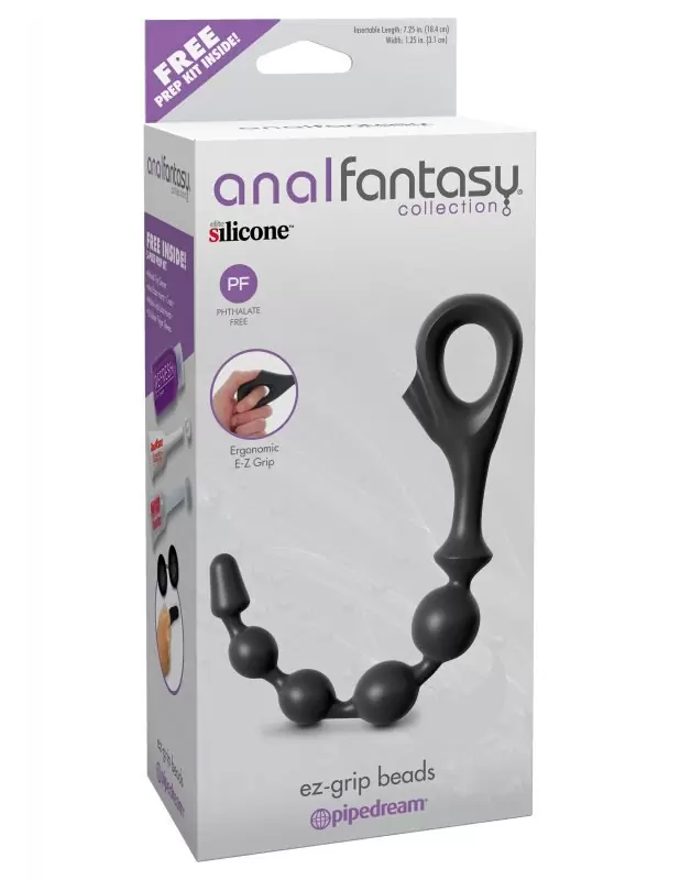 Анальная цепочка Anal Fantasy Collection EZ-Grip Beads - черный