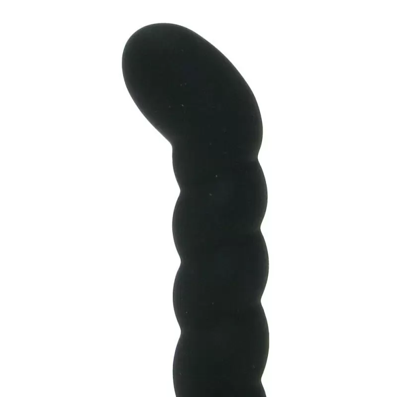 Ребристый стимулятор простаты Ribbed P-Spot Vibe с вибрацией – черный