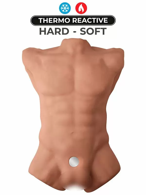 Apollo - реалистичная секс-кукла в форме торса с фаллоимитатором, коричневая | Он и Она 18+