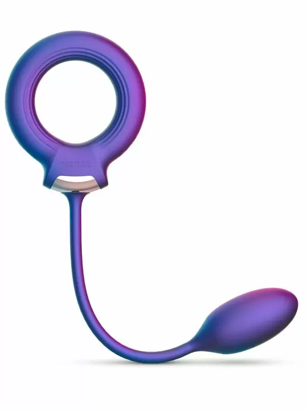 Эрекционное виброкольцо One-DC Eclipse, с анальным шариком, 12,8 см, 10 режимов, силикон, фиолетовый