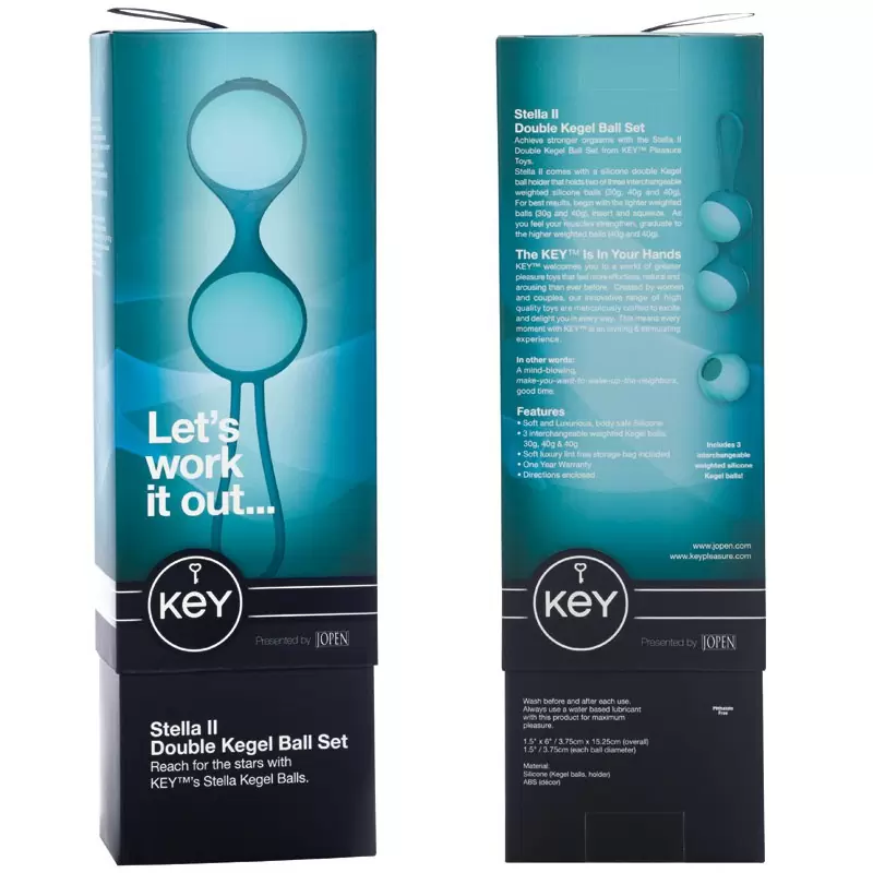 Набор из 3-х вагинальных шариков разного веса Stella II - Blue