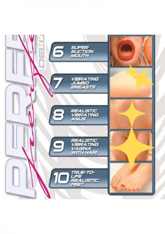 Реалистичная надувная кукла Perfect 10 Deluxe Fantasy с вибрацией – телесный