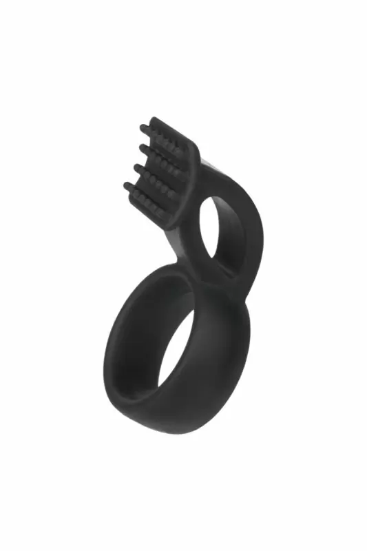 Насадка на пенис с клиторальным стимулятором-щёточкой TOYFA Black&Red – чёрный