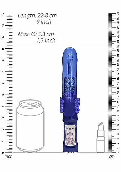 ВИБРАТОР КРОЛИК ROTATING BUTTERFLY - синий