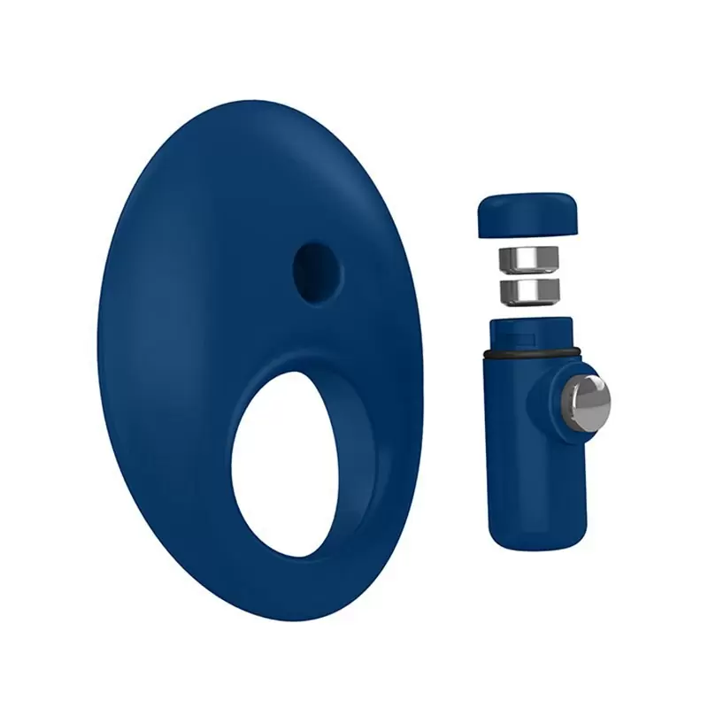 Эрекционное виброкольцо Ovo B5 с рельефным стимулятором клитора – синий