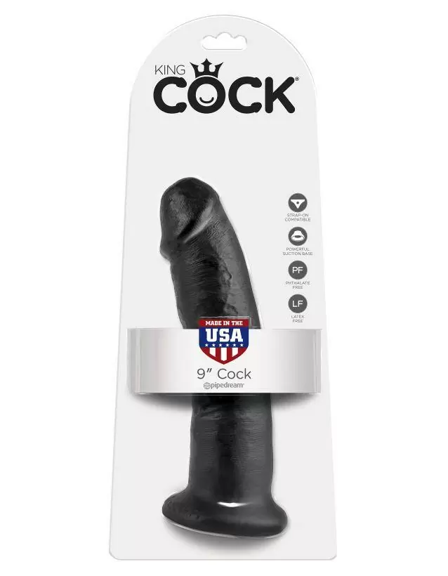 Фаллоимитатор реалистик на присоске черный King Cock 9 Cock Black