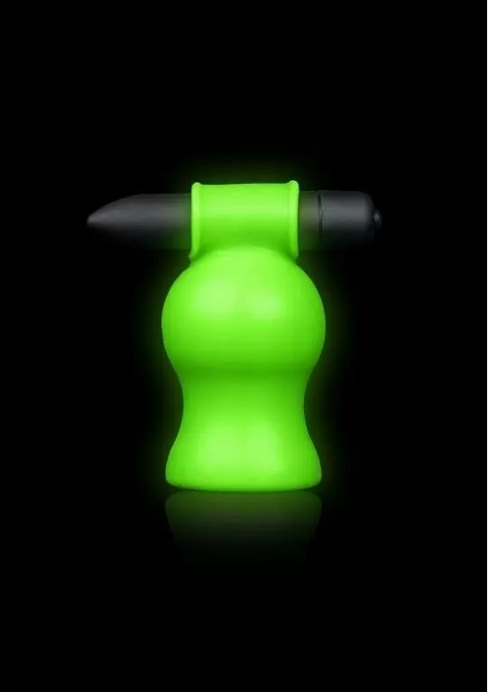 Нереалистичный мастурбатор Shots toys, 9 см, с вибропулей, люминисцентный