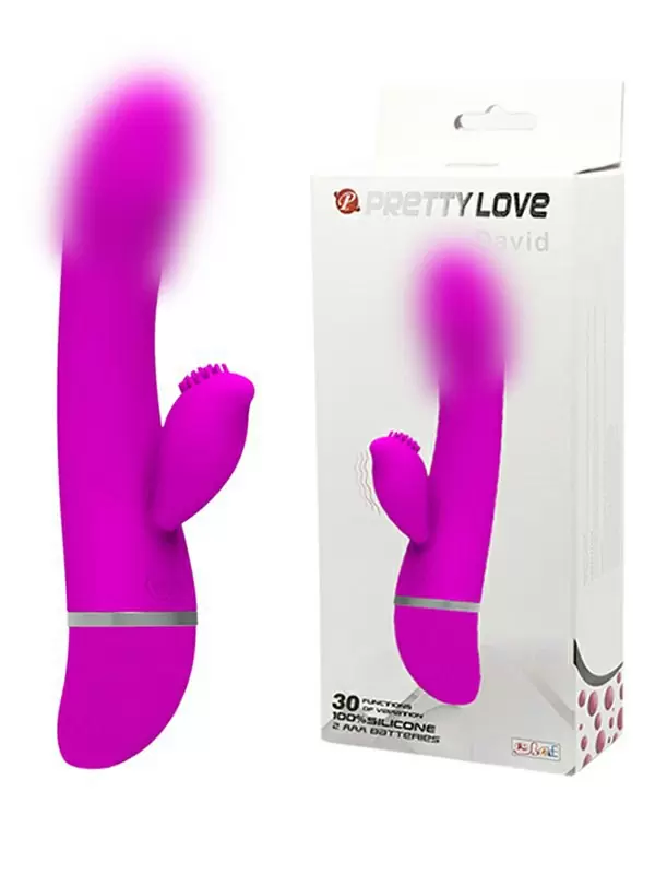Вибратор-кролик David с реалистичной головкой – розовый