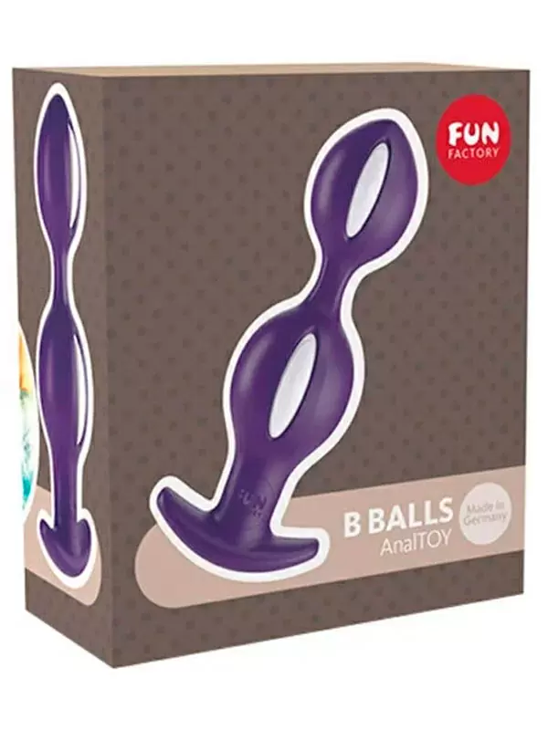 Анальные шарики Fun Factory B BALLS, со смещенным центром тяжести, 12,5 см, фиолетовый