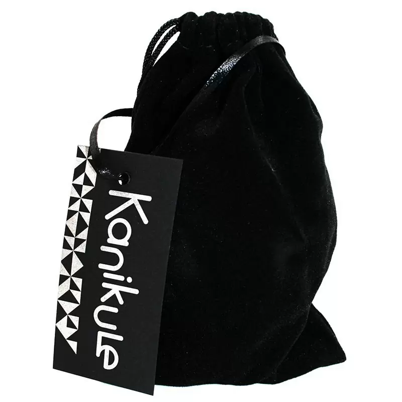 Большая силиконовая анальная пробка Kanikule Large с кристаллом – черный с красным