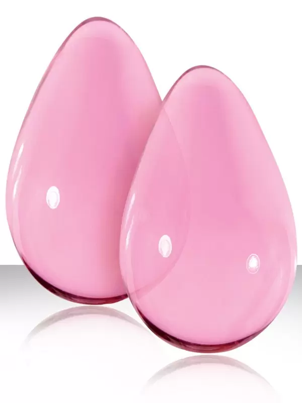 Вагинальные шарики большие из стекла Crystal Glass - Pink