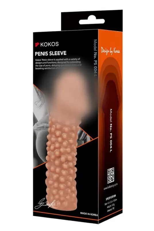 Реалистичная насадка на член с пузырьками, размер L