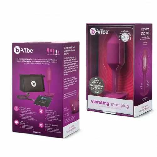 Пробка для ношения с вибрацией розовая B-Vibe Vibrating Snug Plug 2