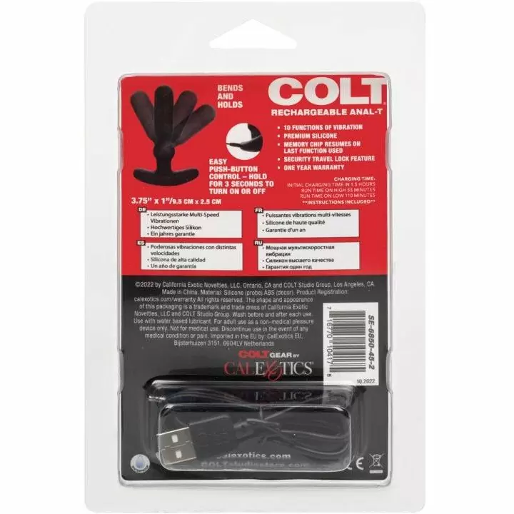 Перезаряжаемый анальный вибростимулятор COLT Rechargeable Anal-T