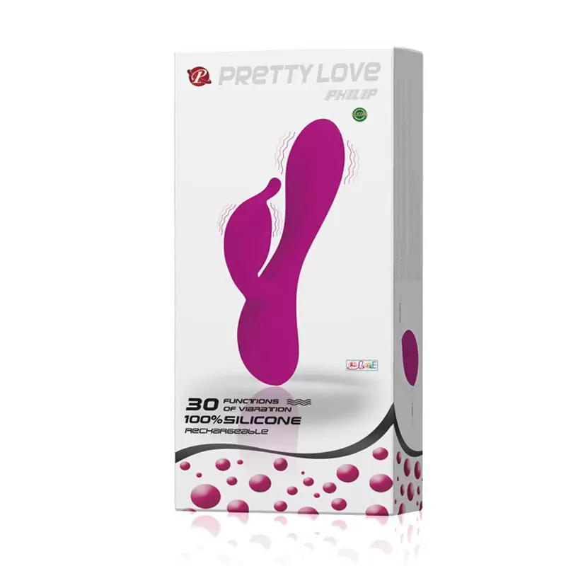 Перезаряжаемый вибратор Philip с клиторальным стимулятором-лепестком – пурпурный