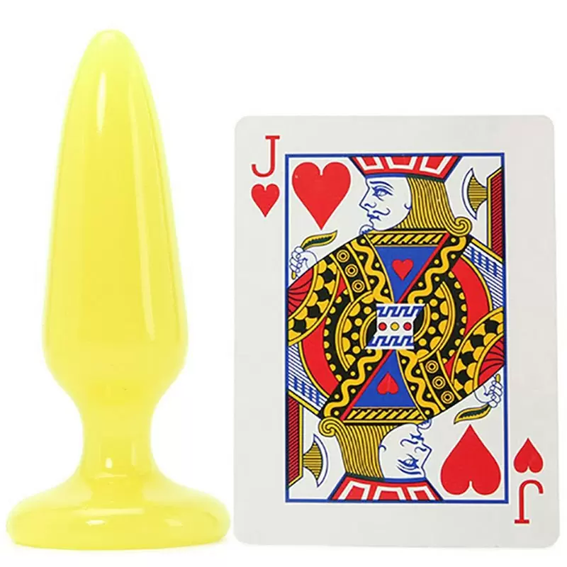 Маленькая анальная пробка Firefly Pleasure Plug - Small светящаяся в темноте – желтый