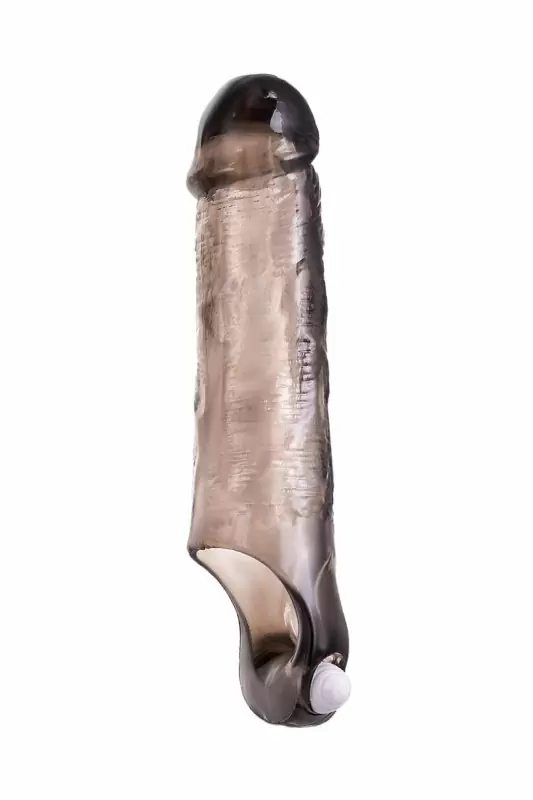 Вибронасадка TOYFA XLover с петлёй на мошонку — серая, 15,5 см