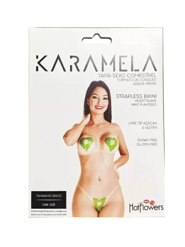 Съедобное бельё Hot Flowers Tapa Sexo Coracao, one size, мята