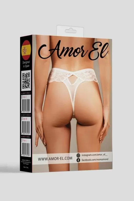 Белые ажурные трусики-танго с вырезами, размер S