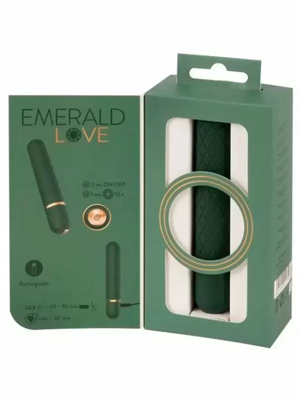 Роскошная вибропуля Emerald Love Luxurious, 12,6 см, 10 режимов, зеленый