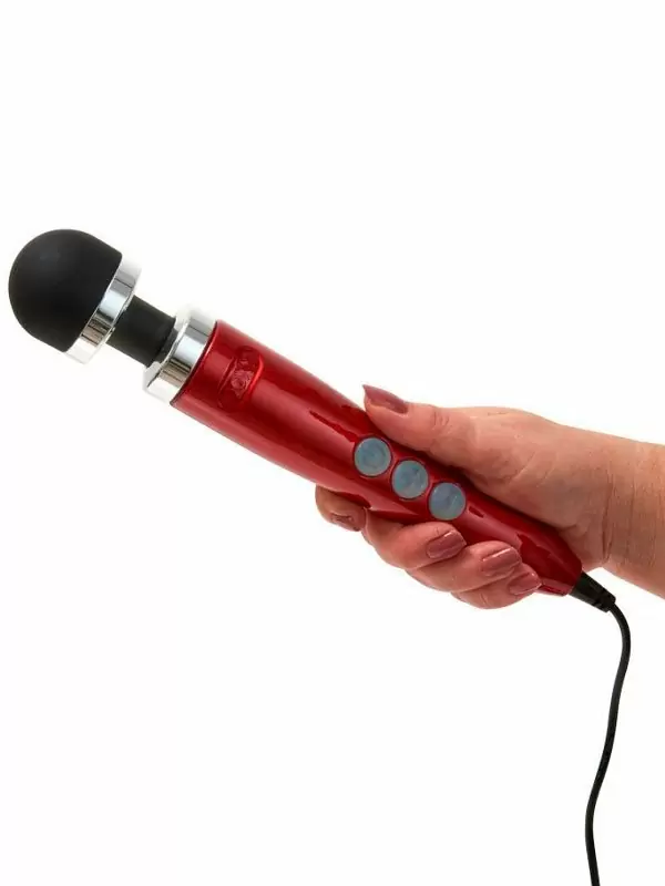 Мощный вибратор Doxy Die Cast 3, 28 см, силикон, красный