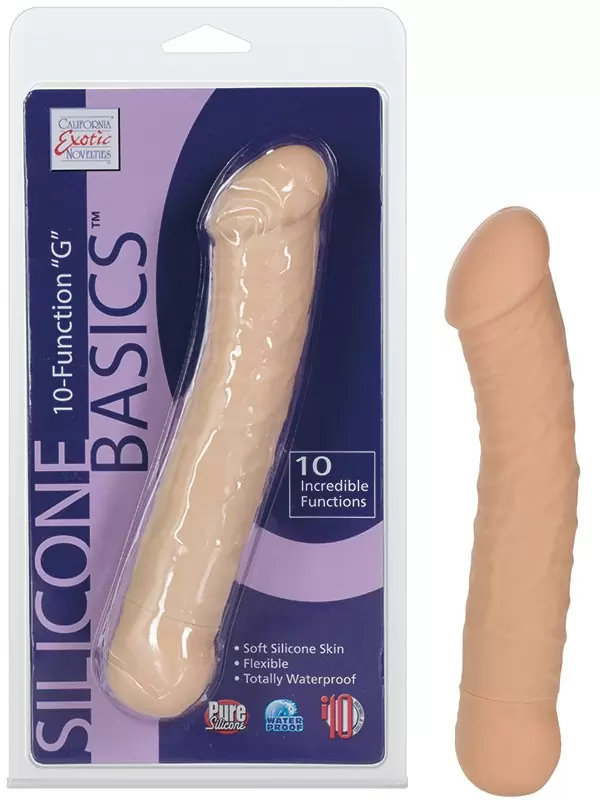 Вибромассажер Silicone Basics 10-Function “G” – телесный