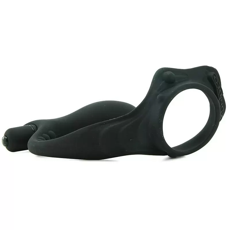 Эрекционное кольцо Rock Hard Ass-Gasm с анальным стимулятором с вибрацией – черный