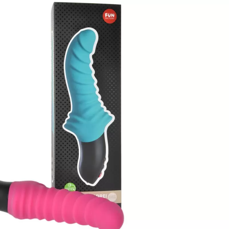 Ребристый пульсатор Stronic Drei, 24 см, 10 режимов, голубой