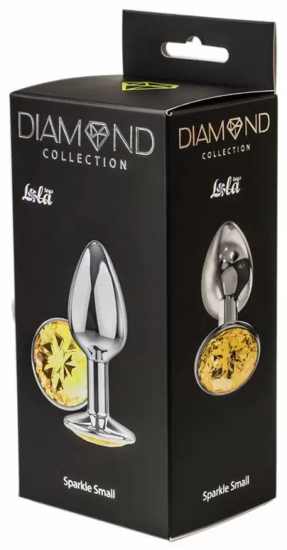 Анальная пробка Diamond Yellow Sparkle Small 4009-02Lola