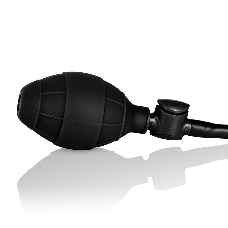 Анальная пробка с насосом Booty Pumper средняя – черная	