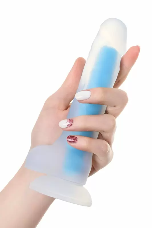 ФАЛЛОИМИТАТОР, СВЕТЯЩИЙСЯ В ТЕМНОТЕ, BEYOND BY TOYFA MATT GLOW, СИЛИКОН, ПРОЗРАЧНО-СИНИЙ, 18 СМ