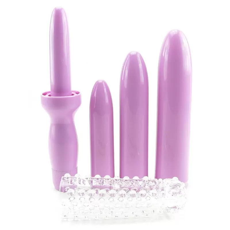 Вибромассажер с насадками Dilator Set Purple Dilator with 4 Sizes & Sleeve