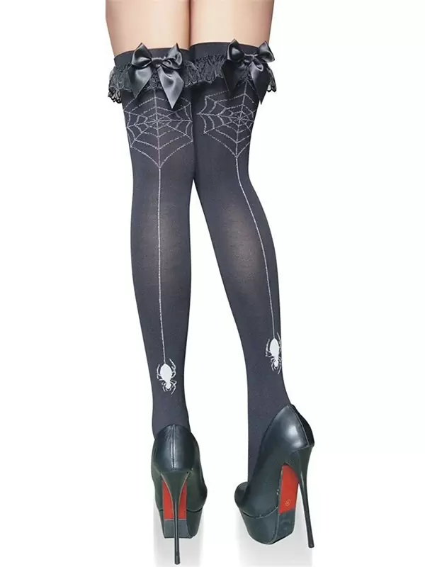 Чулки Ведьмочки с паутинкой (Temptlife) – черный