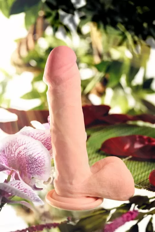 Реалистичный фаллоимитатор TOYFA RealStick Elite с вибрацией - телесный