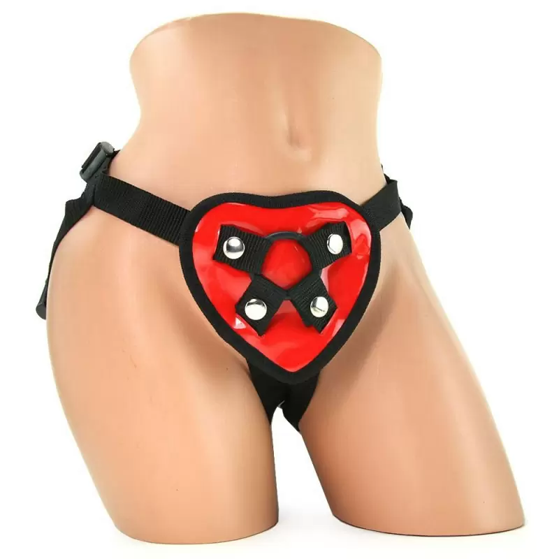 Трусики-сердечко для страпона Red Heart Strap-On Harness – красный