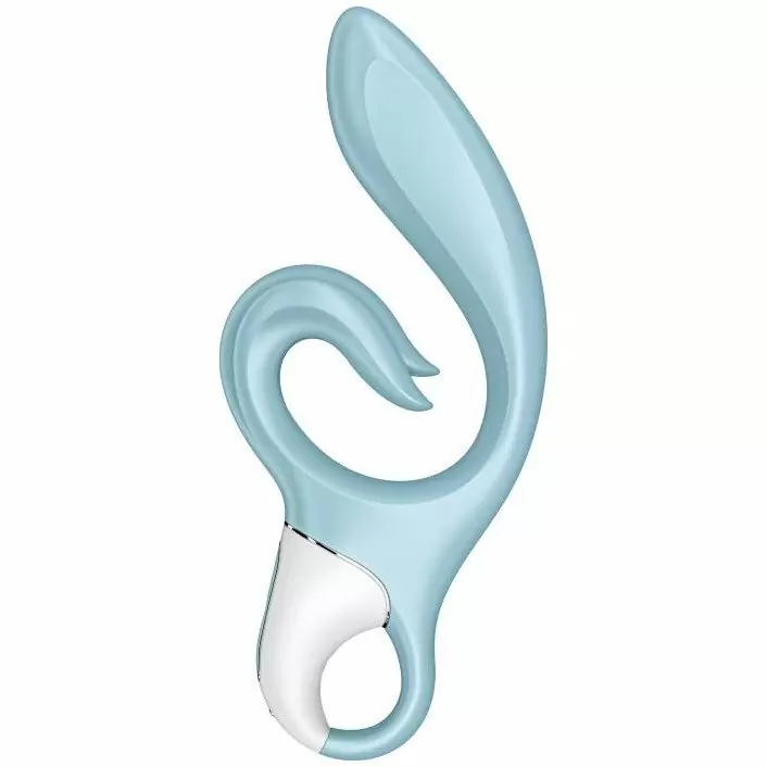 Изогнутый вибратор-кролик Satisfyer Love me, с двумя моторами, 12 режимов, голубой