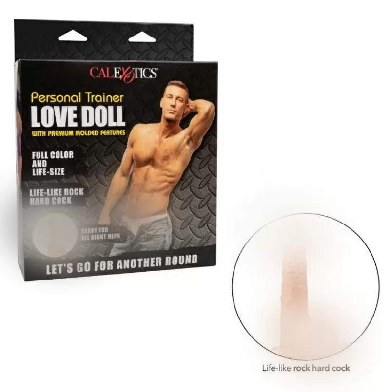 Надувная секс-кукла с фаллосом PERSONAL TRAINER LOVE DOLL, ПВХ, телесный