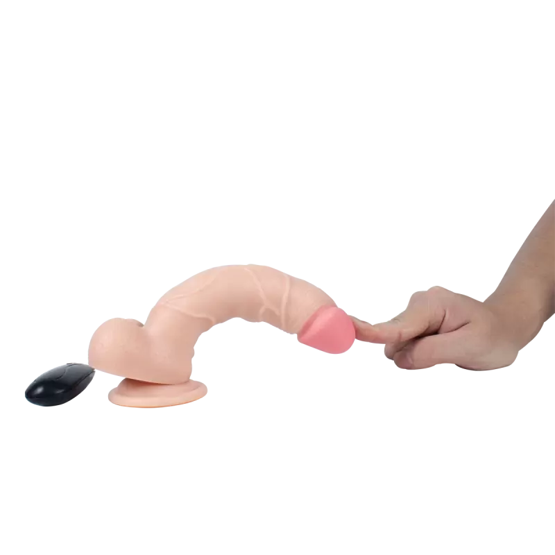 Вибро-реалистик с мошонкой на присоске RF 21,5 см - телесный