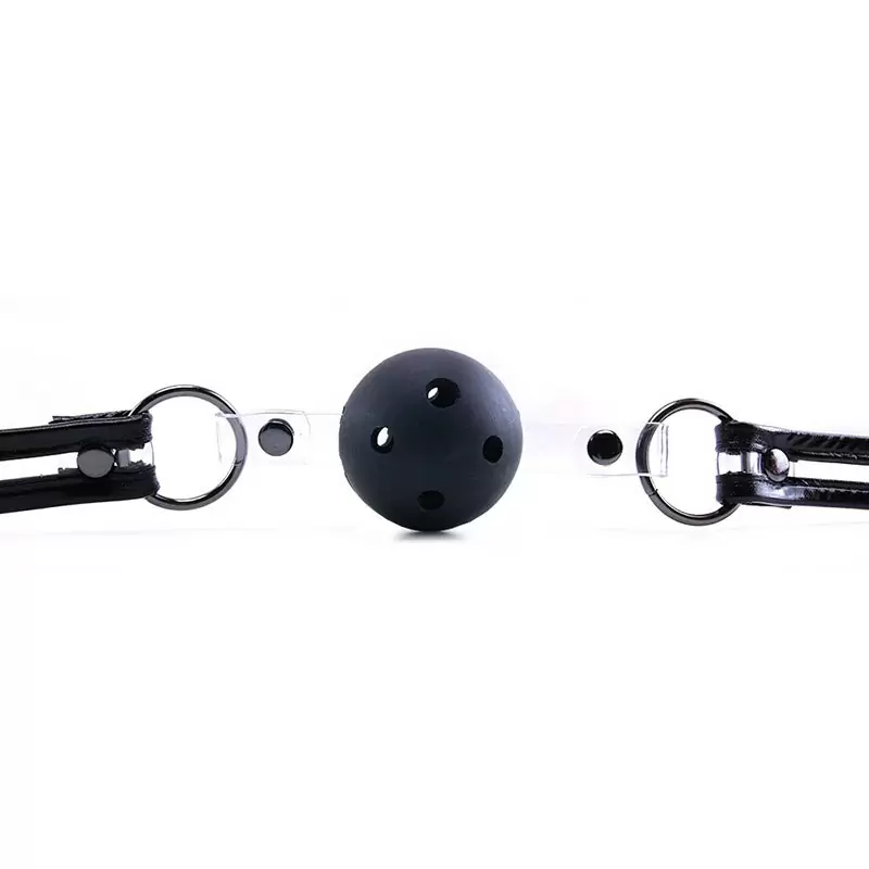 Кляп Bare Bondage Ball Gag с виниловыми креплениями – черный