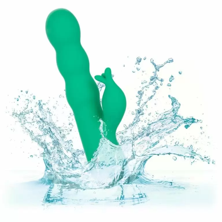 Рельефный вибратор-кролик Sonoma Satisfier, 12,75 см, с функцией ротации, зеленый