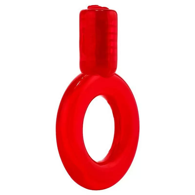 Упругое виброкольцо на пенис Screaming O - Go Vibe Ring одноразовое – красный