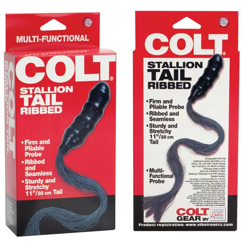 Ребристая анальная пробка-пони Colt Stallion Tail