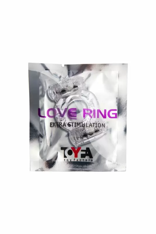 Эрекционное кольцо TOYFA с двойной вибрацией - прозрачный
