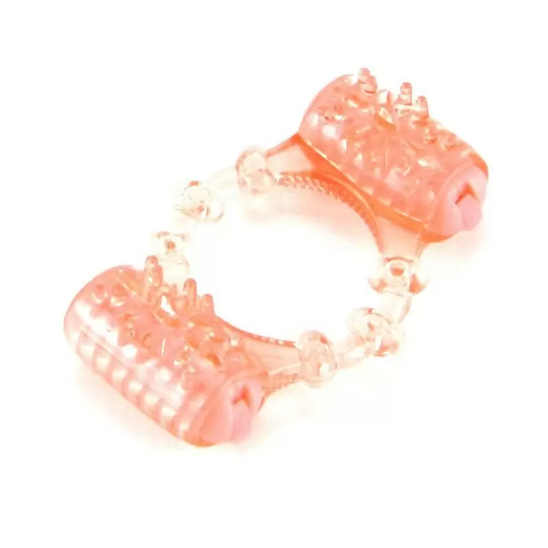 Эрекционное кольцо Screaming O - Quickie Two O с двойной стимуляцией – оранжевый