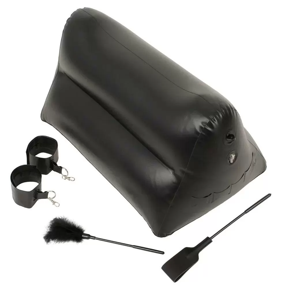 БДСМ-набор с подушкой ORION Portable Triangle, черный, в комплекте наручники, стек, перо