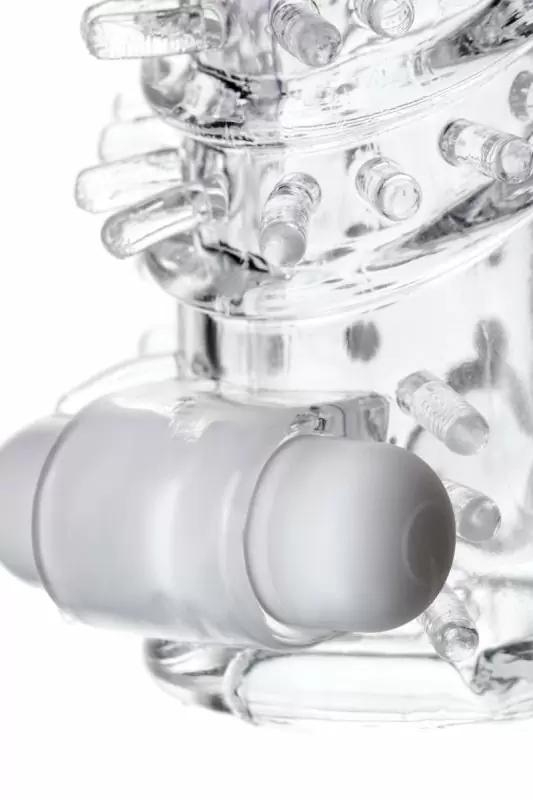 Увеличивающая насадка на пенис TOYFA A-Toys с вибрацией – прозрачный